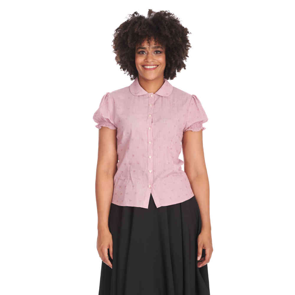 Banned - Heart On Her Sleeve Bluse - Rosa
